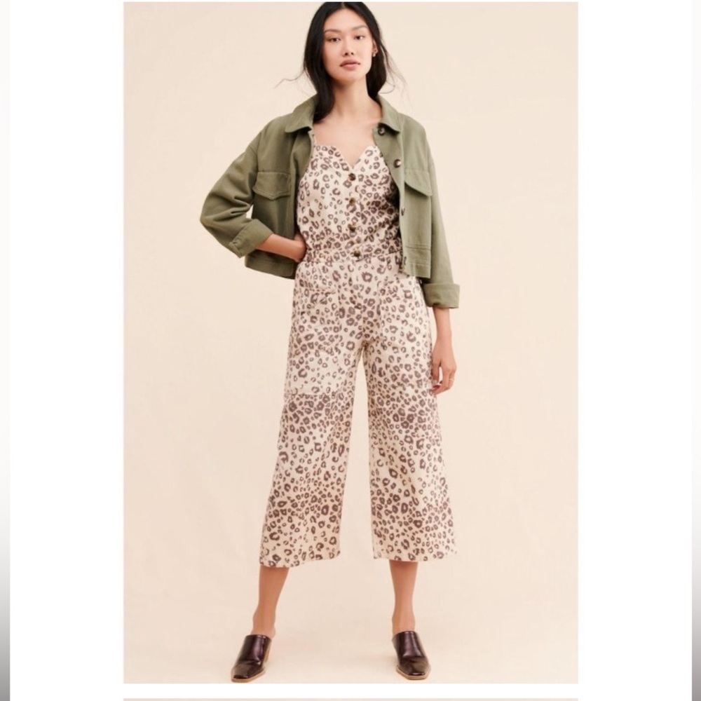 😻Anthropologie Current Air Leopard Jumpsuit😻